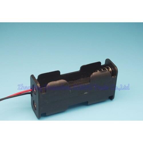 30pcs/lot AA Battery Box Case back to back with wire 2xAA Battery Storage Box