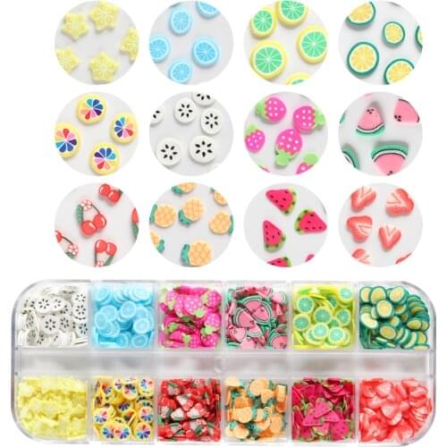 3D Cute Fruit Colorful Lemon Polymer Clay Slice For Nail Art Decorations Kawaii Korea Charm Gel Polish Manicure Nail Accessories