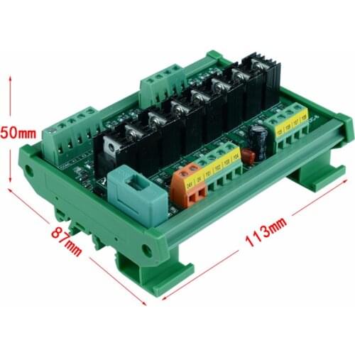 8 Channel DC PLC Amplifier board IO Protection Optocoupler Isolated Power Output Board With Intermediate Relay Module