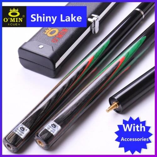 2018 NEW OMIN Shiny Lake Billiards 3/4 Snooker Cue 10mm Tip with Snooker Cue Case Set China Black 8
