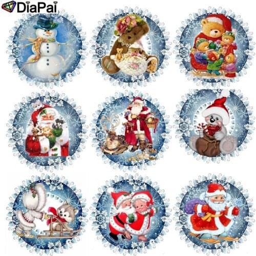 DIAPAI Diy Full Square Round Drill 5D Diamond Painting Cross Stitch Diamond Embroidery "Santa Claus scenery" Home Decor Gift