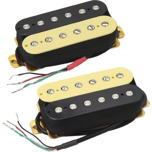 FLEOR Set of Electric Guitar Pickup Double Coil Humbucker Pickup Bridge & Neck Pickup Set Zebra Color Guitar Parts