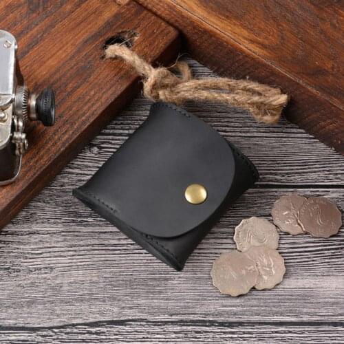 Mens Womens Genuine Leather Coin Purse Zipper Wallet Card Holder Vintage Retro