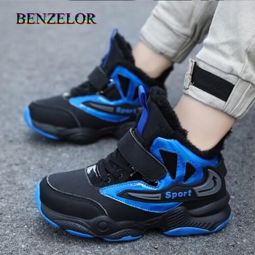 Footwear plush Keep warm High top Sneakers school Kids Sport Shoe Boys Casual Sneaker Breathable Non-slip Fashion waterproof