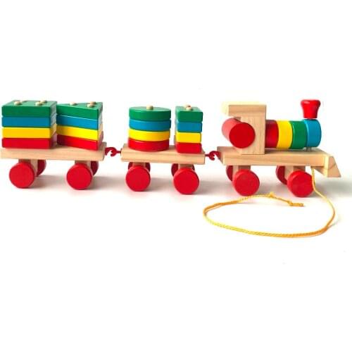 LFGB Children Learning Number Wooden Train Digital Mini Train Kids Intellect Educational Wooden Toys Wooden Toddler Toy
