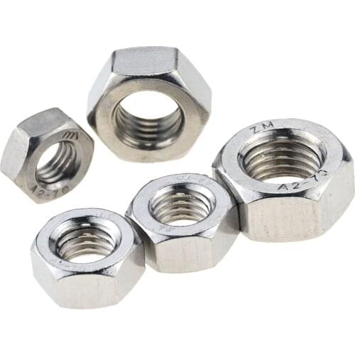 Metric thread DIN934 M2 M2.5 M3 M4 M5 304 Stainless Steel Hex Nuts