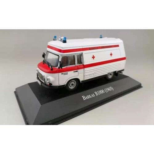Fine original 1:43 Barkas B1000 ambulance alloy model,die-cast metal car model,collection of gift ornaments,free shipping