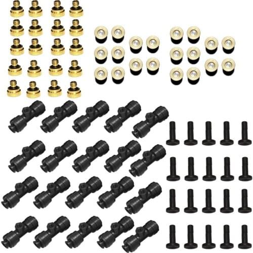 FashionOutdoor Mist Tee Nozzle Water Misting Mister Nozzle Misting Nozzles Kit with Thread 10/24 UNC Tees 20Pcs and 0.4mm Orific