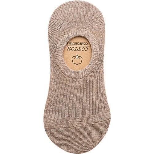 Fashion Happy Woman Boat Socks Summer Autumn Non-slip Silicone Invisible Cotton Socks Male Ankle Sock slippers