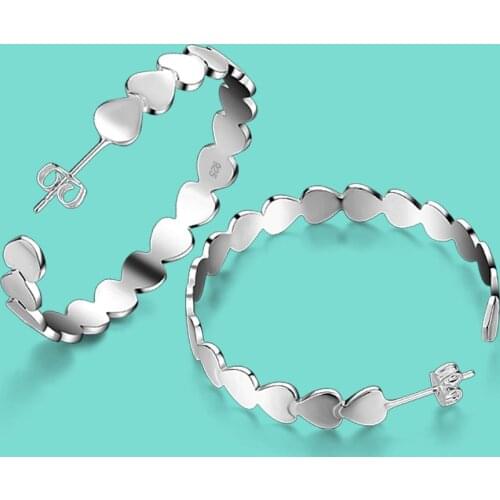 Fashion Womens 100% 925 Silver Earrings Exaggerated Large Size Solid Silver Earring Not Allergic Jewelry Party Accessories Gift