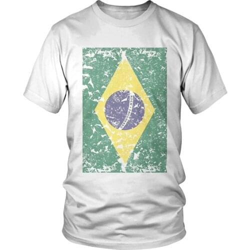 Mens Oversized Distressed Flag of Brazil, Brasil T-shirt