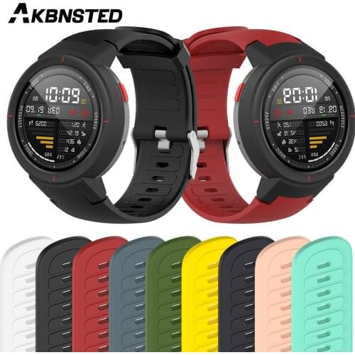 AKBNSTED Soft Silicone Smart Watch Wristband For Huami Amazfit Verge Smart Watch Replacement Bracelet Band Strap Accessories