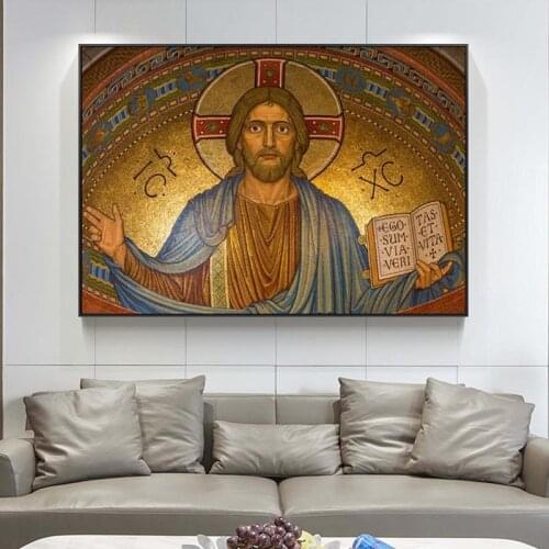 Christ Jesus Wall Art Paintings on The Wall Religious Posters and Prints Cuadros Wall Pictures for Home Living Room Decoration