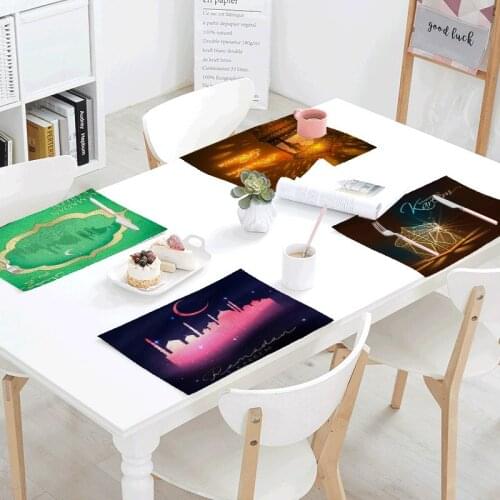 New Fashion Middle East Ramadan Napkin Colorful Moon Cloth Napkin 42*32 cm Dish Towel Tea Pad Restaurant Decoration Supplies