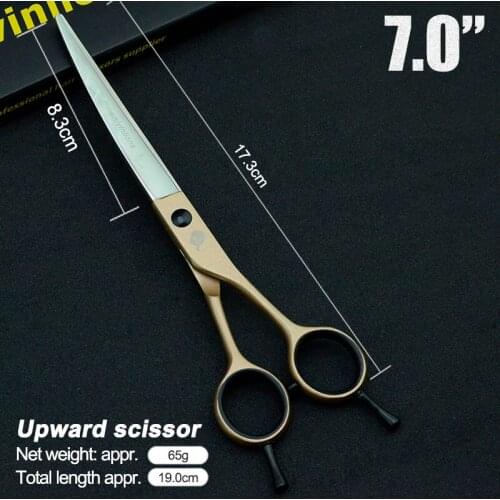 7" Pet Dogs Gromming Scissors Up Curved Shears Sharp Edge Animals Cat Upward Cutting Stainless Steel Barber Cutting Tools