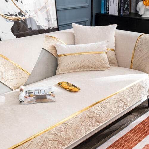 Original Sofa Couch Covers for Living Room Luxury Sofa Towels Stripes Modern Slipcovers 1/2/3/4 Seat Anti Slip Sofa Protector