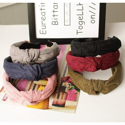 Fashion Solid color headband headband retro knotted gold goose down wild Women hair accessoriesr