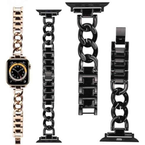 Cowboy Chain Strap for Apple Watch Band 44mm 40mm Stainless Steel Bracelet for iWatch Series 6 SE 5 4 3 Accessories 42mm 38mm