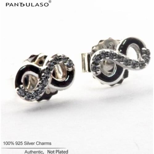 Infinite Love Stud Earrings Silver Woman Earrings Stud Elegant Jewelry Making 925 Original Silver Fashion Earring Studs