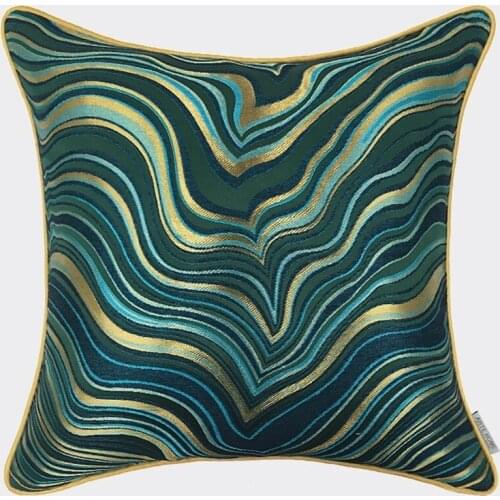 Contemporary Designer Dark Green Velvet Soft Fabric Hotel Home Sofa Armchair Cushion Cover Decorative Pillow Case 45 x 45 cm