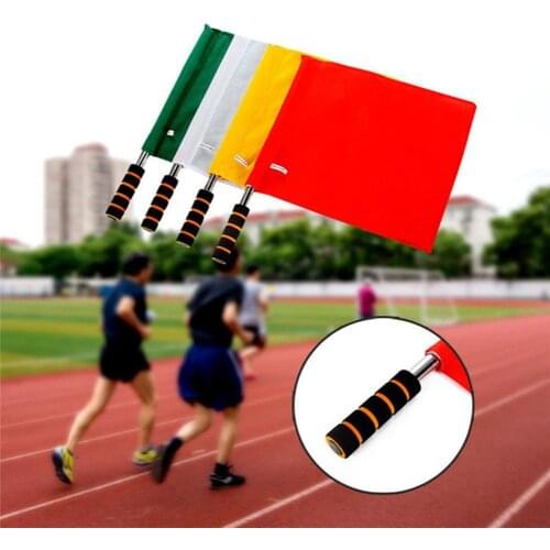 Sports Match Soccer Referee Football Linesman Training Stainless Steel Flag company group school team Sports Training Match Tool