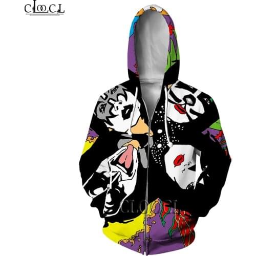 HX Rock Kiss Band Men Women Fashion Zipper Hoodies 3D Print Casual Harajuku Autumn Hot Selling Clothes Hoody Hip Hop Tops