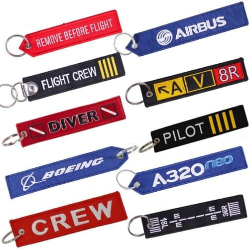 Remove Before Flight Keychain for Aviation Gifts motorcycle Embroidery OEM Key chain keyring Crew Key Fob Key Tags Label llavero