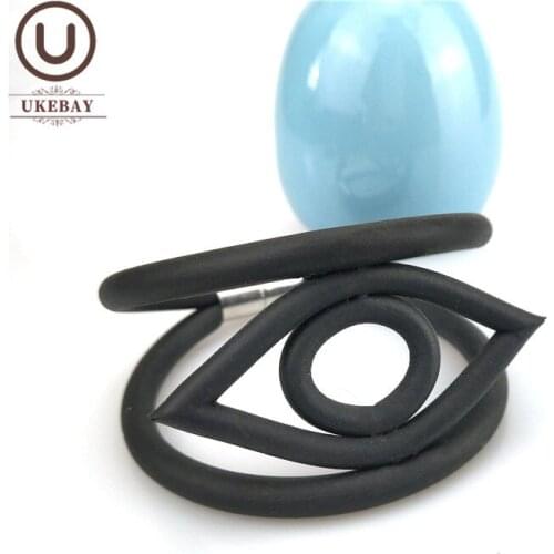 UKEBAY New Fashion Punk Bracelet Eyes Geometric Accessories Rubber Jewelry Women Strange Bracelets Black Bangles Wholesale Chain