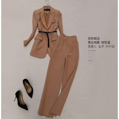 2 piece set women Spring and Autumn New Style Fashion Temperament Suit Retro Suit High Waist Wide Leg Pants two piece set women