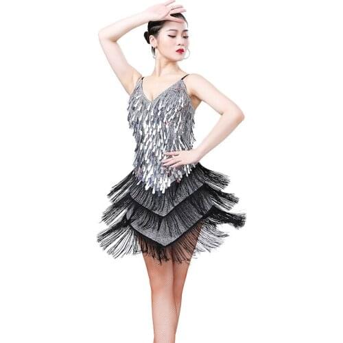 V Neck Women Dress Black Gold Sequin Club Dress Backless Cosplay Costume
