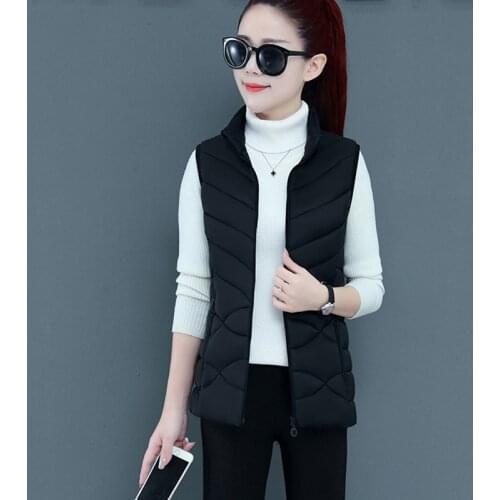 Winter 2021 Cotton Warm Vest Women Sleeveless Jacket Light Warm Waistcoat Down Vest Female Sleeveless Coat Thick Waistcoat Top