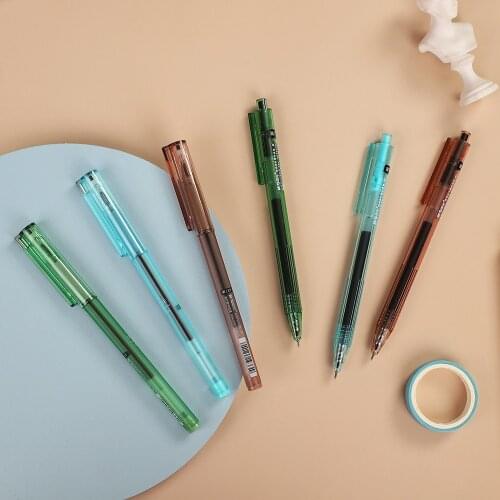 1pc Simplicity 0.5mm 0.38mm Gel Pens Set Black ink Translucent Neutral Pen Stationery Pink School Supplies Anime Stationery