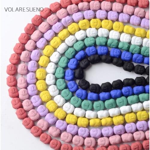 10*9mm Natural Matte Colorful Rubber Hematite Stone Buddha Head Beads For Jewelry Making Spacer Loose Beads Diy Bracelet 15"