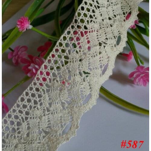 15 Yards/ lot 100% cotton 45mm width Lace cotton furnishing warp knitting DIY patchwork crafts sewing material accessories NO587