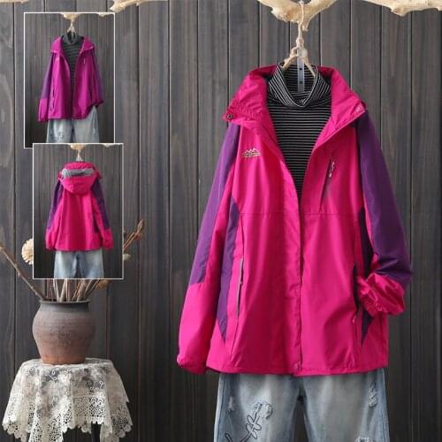 2021 Fashion Spring Fall New Jackets Women Plus size Hooded Coat Female Splice Outerwear Casual Tops Short Jackets Outdoor s852