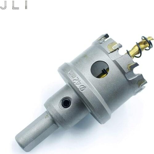 42mm Coated Core Hole Saw Core Drill Bit Tool Tungsten Steel Hole Straight Shank Saw for Steel Metal Alloy MetalWorking