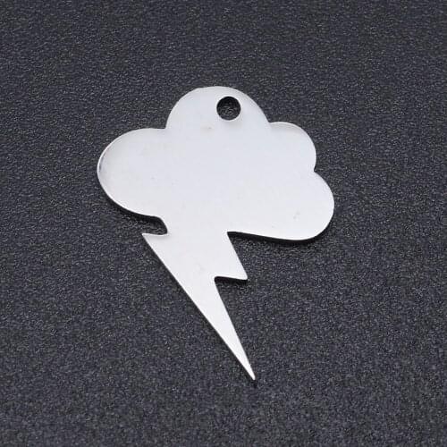 5pcs/lot 100% Stainless Steel Cloud Lightning Charms Wholesale Accept OEM Order Top Quality Jewelry Making Charms Never Tarnish