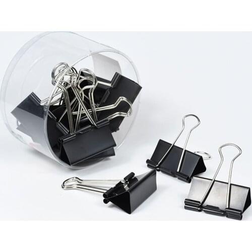 6351BMetal Binder Clips Black Clips 12Pcs Home Office Books File Paper Clip Food Clips Strong clamping force Easy classification