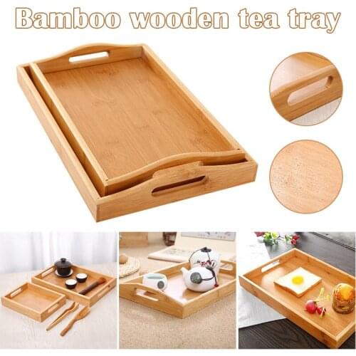Bamboo Wooden Rectangular Tea Tray Solid Wood Tray Home Dry Tea Tray Kung Fu Tea Cup Tray Wooden Hotel Dinner Plate xqmg Tea new
