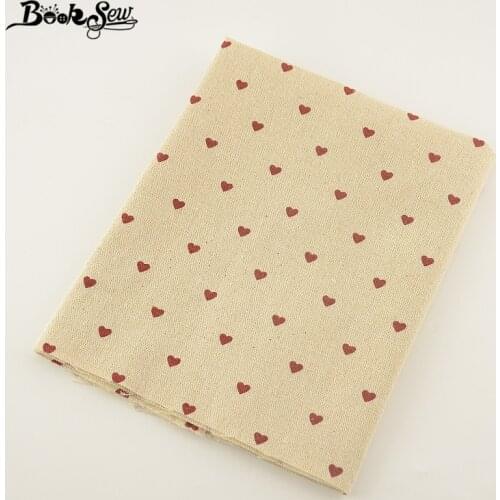 Booksew Home Textile Cotton Linen Fabric Loving Heart Pattern Sewing Material Tissu For Bag TableCloth Curtain Decoration