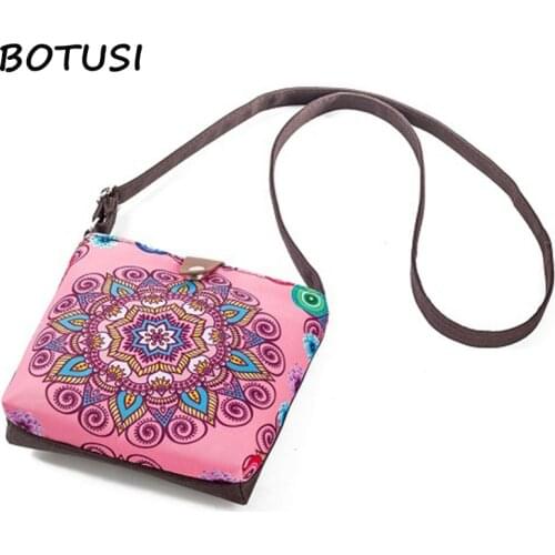BOTUSI Printing Flower Fashion Bag Ladiy Luxury Bags 2018 Women Handbag Mini Shoulder Bags Young Girl Purse Brand Crossbody Bags