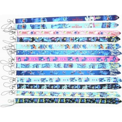 Lilo & Stitch Mobile Phone Lanyards Straps Sling Disney Student Cool Creative ID Card Holders Key DIY Hang Accessories Gift Deco