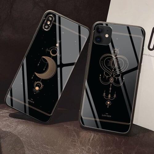 Tattoo tarot cards Phone Case Tempered Glass For iPhone 12 Pro Max Mini 11 Pro XR XS MAX 8 X 7 6S 6 Plus SE 2020 case