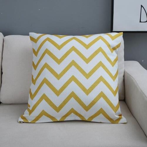 Fyjafon Pillowcase 70x70 Cotton Back Cushion Cover Stripes printed Sofa Thick Pillow Case 60x60/50*50 Yellow Blue Pillowcases