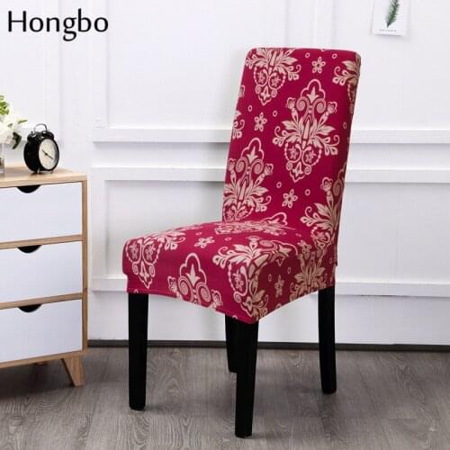 Hongbo Flower Printing Universal Size Chair Cover Stretch Seat Chair Covers for Wedding Banquet Restaurant Hotel Dining Decor