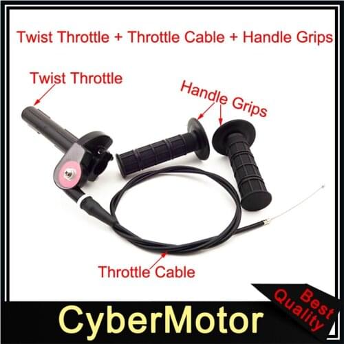 Black Twist Throttle Handle Grips Cable Assembly For CRF KLX TTR 110cc 125 150cc 200cc 250cc Pit Dirt Bike Motorcycle Motocross