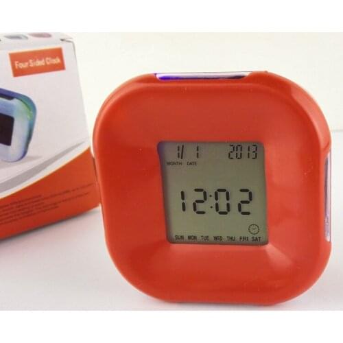 Color colorful rotating four minutes with a countdown clock temperature calendar alarm clock creative