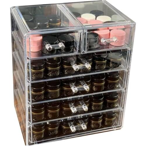 Double Lipstick storage drawer DIY Transparent acrylic storage box Stylish desktop storage box Large cosmetic jewelry organizer
