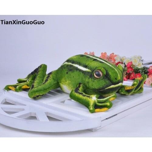 Simulation frog plush toy green frog large 42cm soft doll throw pillow birthday gift h2105