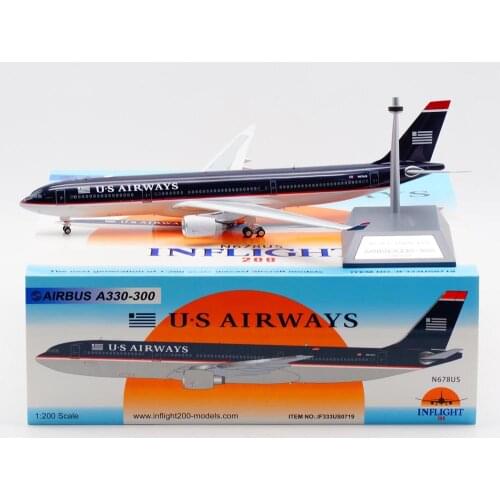 1:200 Alloy Collectible Plane Gift INFLIGHT IF333US0719 US AIRWAYS Airbus A330-300 Diecast Aircraft Jet Model N678US With Stand
